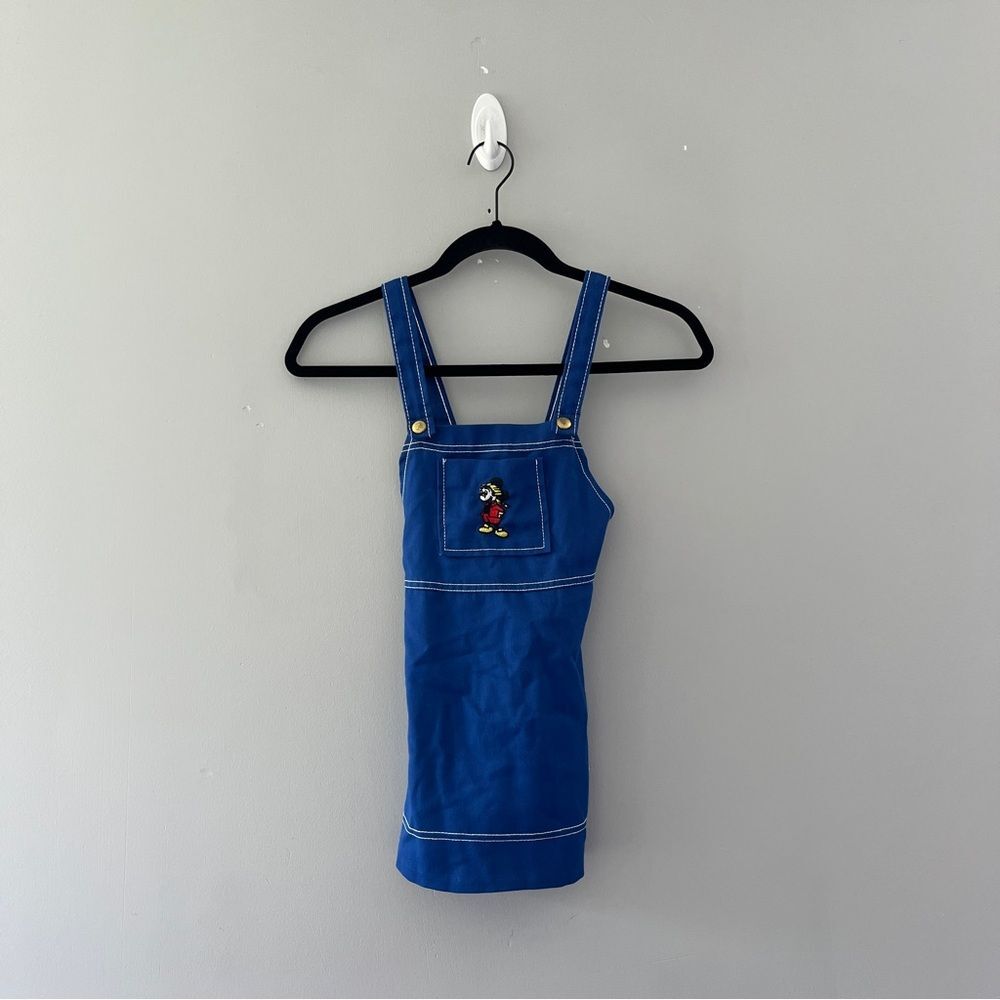 Vintage Disney Mickey Mouse Blue Jumper Dress Toddler Girls Size 6